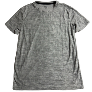Old Navy Heatherbone Light Grey Drifit Activewear Short Sleeve T-Shirt 14 16 XL